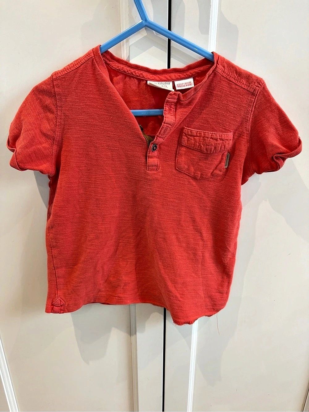 Zara BabyBoy Short Sleeve Henley Baby 2/3